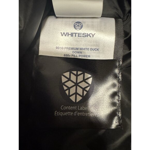 WhiteSky BLACK Womens Falcon Parka Coat Down Removable Hood US XS NEW - Picture 8 of 16